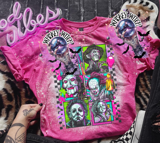 Vintage Horror Retro Handmade Bleached shirt