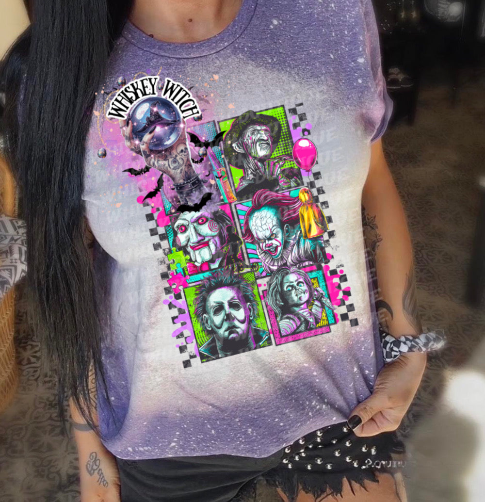 Vintage Horror Retro Handmade Bleached shirt
