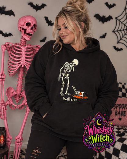 Well Shit Skeleton Halloween Shirt | Funny Spooky Graphic Tee, Crewneck Sweatshirt or Hoodie | Sarcastic Halloween Fall Shirt