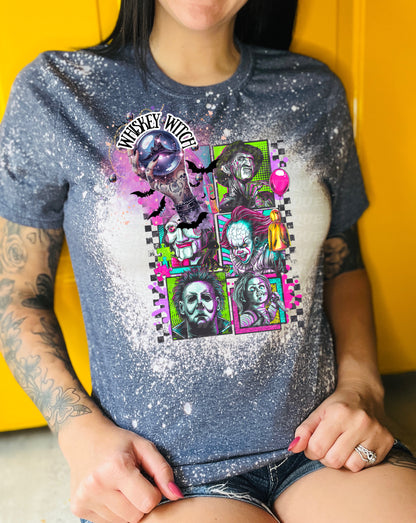 Vintage Horror Retro Handmade Bleached shirt