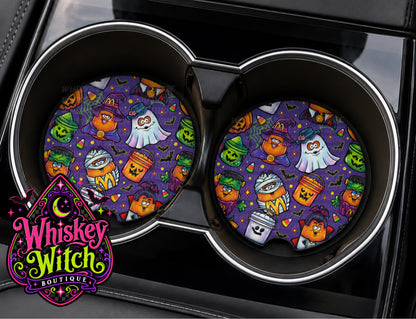 Halloween Nuggets Bundle Set – Frosted Glass Tumbler + 2 Car Coasters