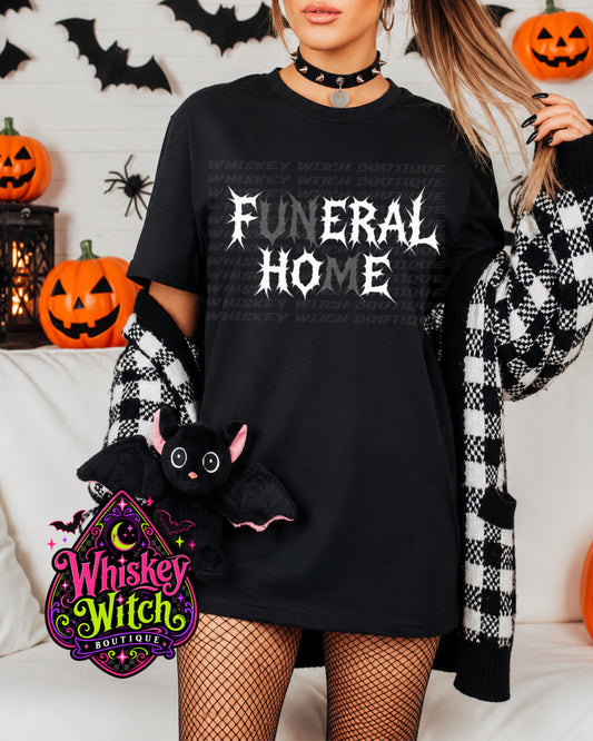 Funeral Home Feral Hoe Shirt | Hidden Message Gothic Tee & Sweatshirt | Funny Spooky Graphic Shirt