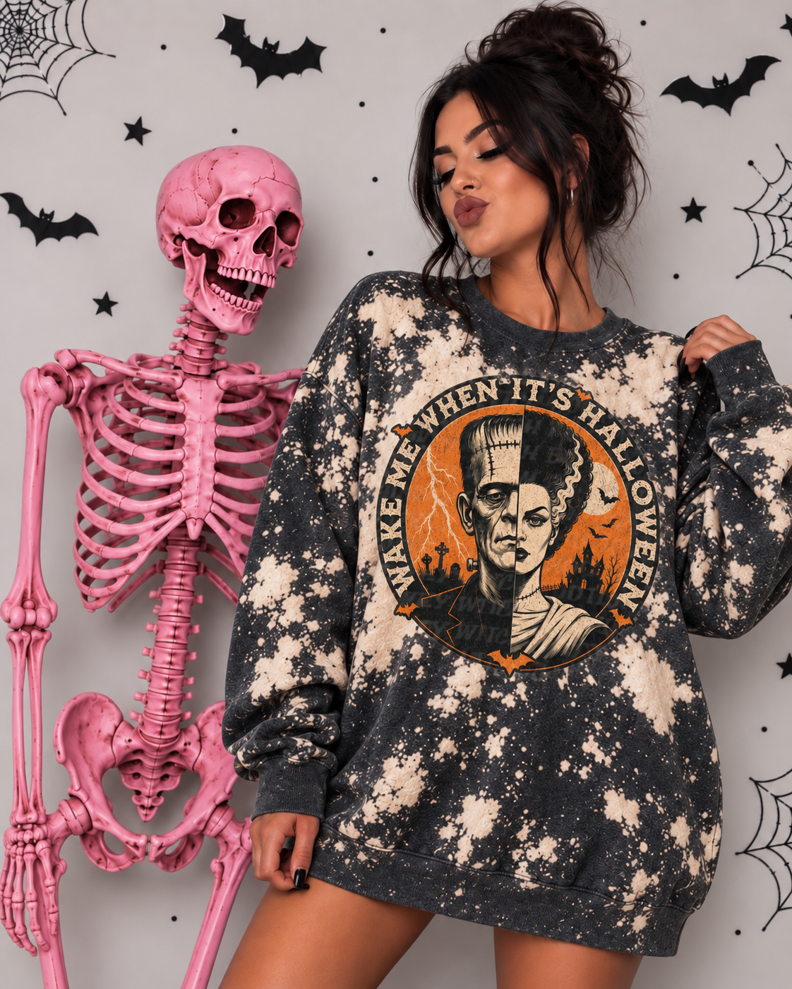 Vintage Monster Couple Shirt | Bleached Halloween Tee