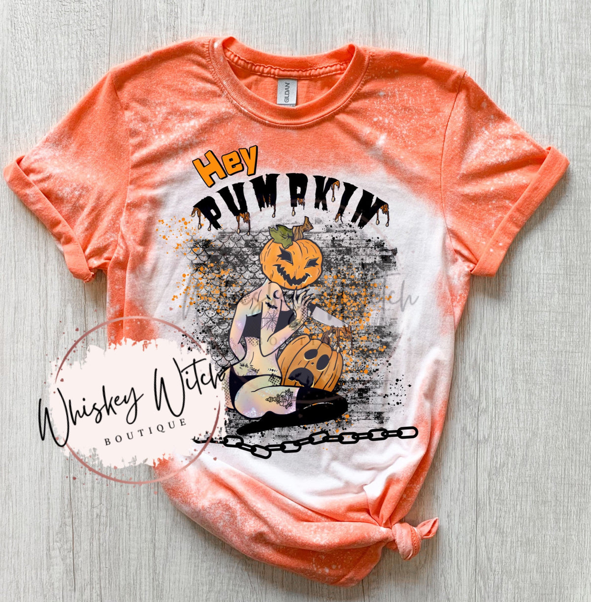 Hey Pumpkin bleached shirt | bleached tshirt | Halloween shirt