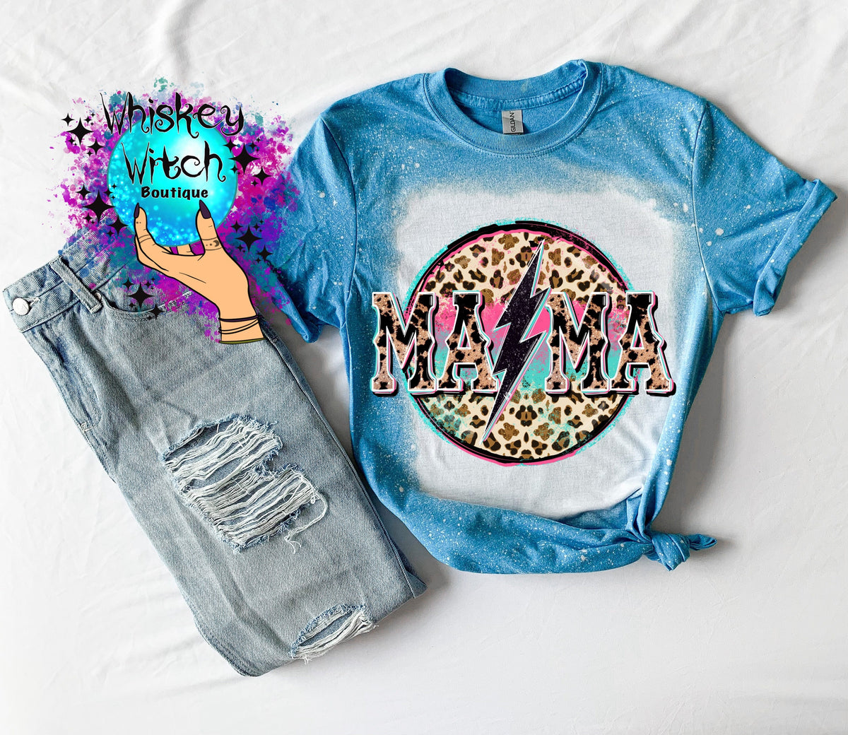 Bleached shirt Mama Cheetah Cheetah Shirt-Mama Leopard Shirt- Leopard- Mama Cheetah Print-Boho Shirts- Mom Shirt- Mom Bleached Tee