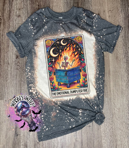 Funny tarot dumpster fire bleached t shirt | vintage | retro | distressed | custom | horror | goth | bleached tee | graphic tee | witchy