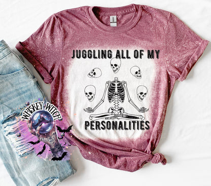 Juggling All My Personalities bleached shirt| vintage | retro | custom |T shirt | gift | T shirts funny | cool T shirts | sarcastic | gift