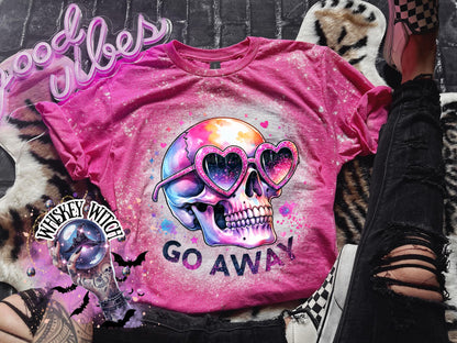 Go Away Skeleton summer | vintage | retro | distressed | custom | funny shirt | Halloween | gift | snarky | goth | custom | mom | summer