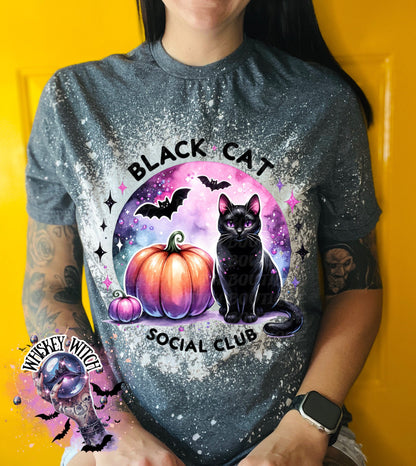 Black Cat Socia Club | vintage | retro | distressed | custom | funny shirt | Halloween | gift | snarky | goth | custom | mom | summer