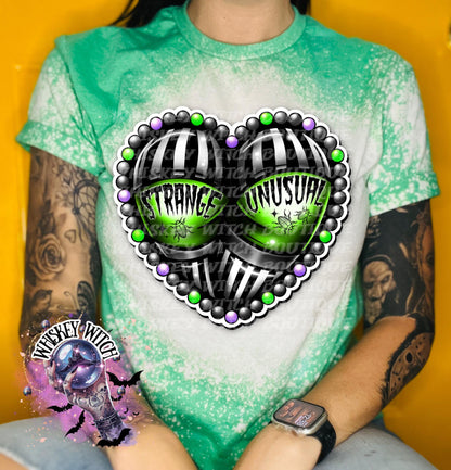 Bleached shirt Spooky Strange | vintage | retro | distressed | custom | funny | Halloween | gift | womens shirt | goth | T shirt | handmade