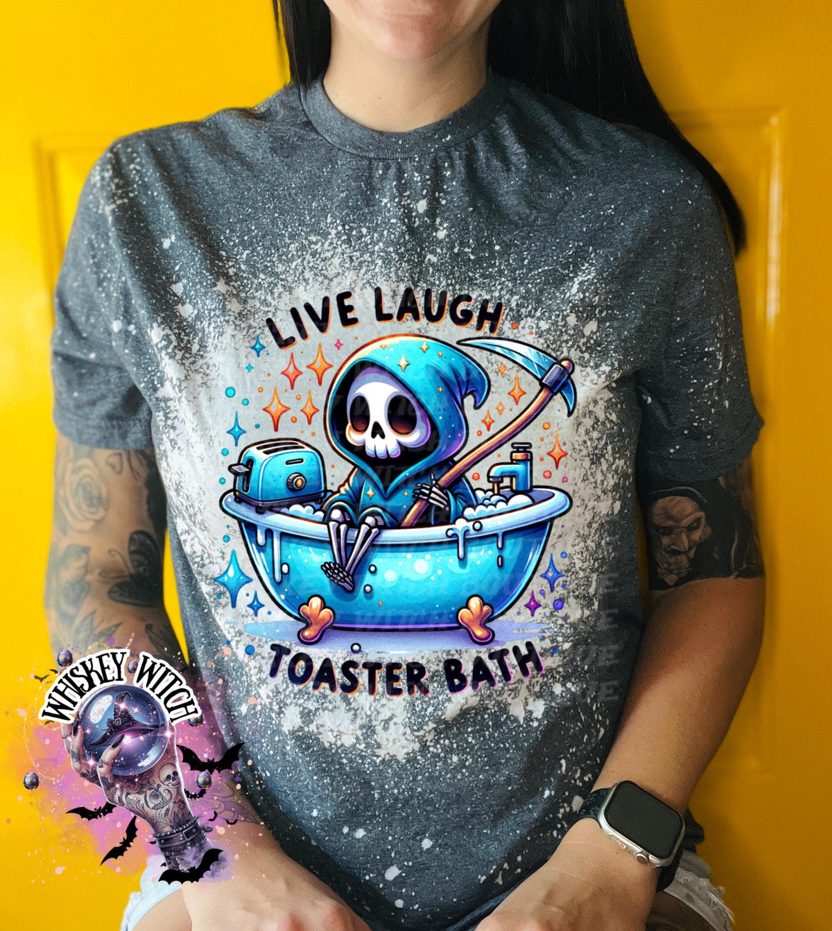 Live Laugh funny Grim Reaper sarcastic T shirt | trendy soft tee | gifts for her | dark humor T shirt | bleached shirt | handmade gift