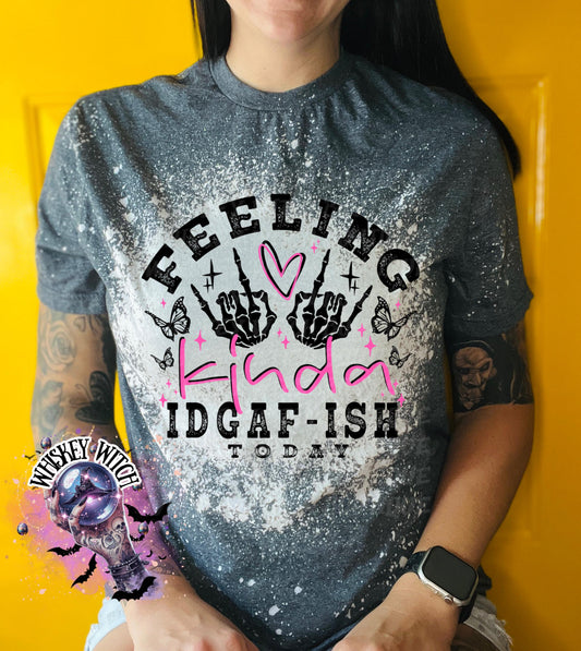 Feeling IDGAF today | funny shirt | cozy shirt | sarcastic | snarky | gifts for her | unique gift | bleached shirt | retro | vintage | soft