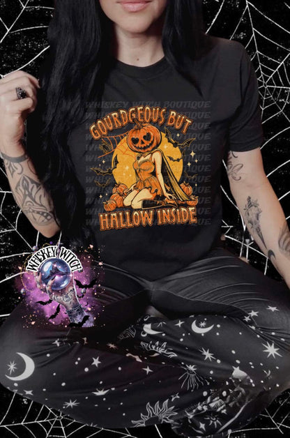 Hallow Inside Spooky Pumpkin Gorgeous | Witchy T shirt | vintage | retro | distressed | custom | funny| Halloween | gift | custom | trending | trendy
