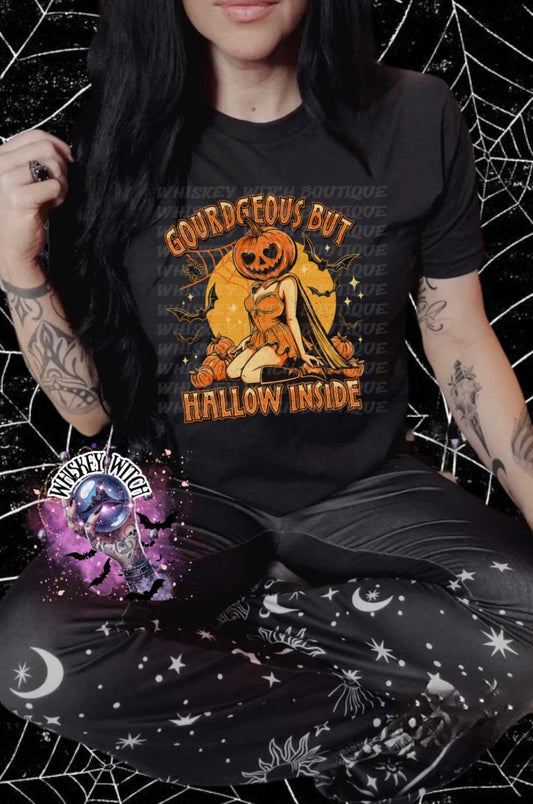 Hallow Inside Spooky Pumpkin Gorgeous | Witchy T shirt | vintage | retro | distressed | custom | funny| Halloween | gift | custom | trending | trendy