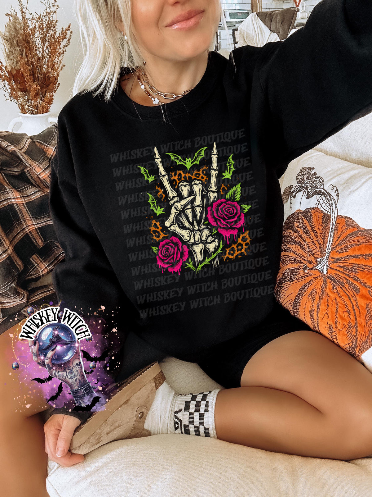 Witchy Skelly Hand cute horror Witchy Halloween Shirt | cute shirt | cozy | retro | vintage | comfy | gift | handmade | spooky | cozy tee