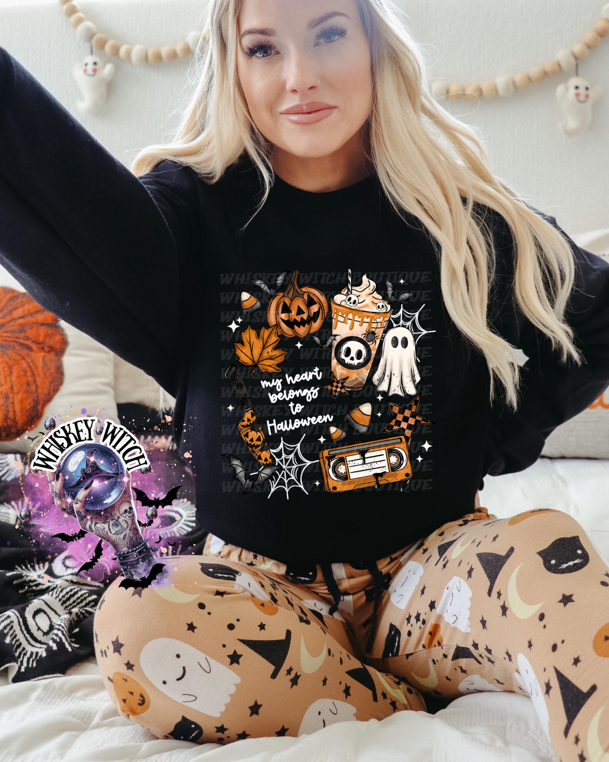 My Heart Belongs to Halloween T-Shirt: Witchy Retro Graphic Tee
