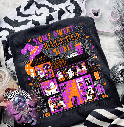 Home Sweet Haunted Home T-Shirt: Retro Halloween Ghost Graphic Tee