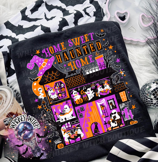 Home Sweet Haunted Home T-Shirt: Retro Halloween Ghost Graphic Tee