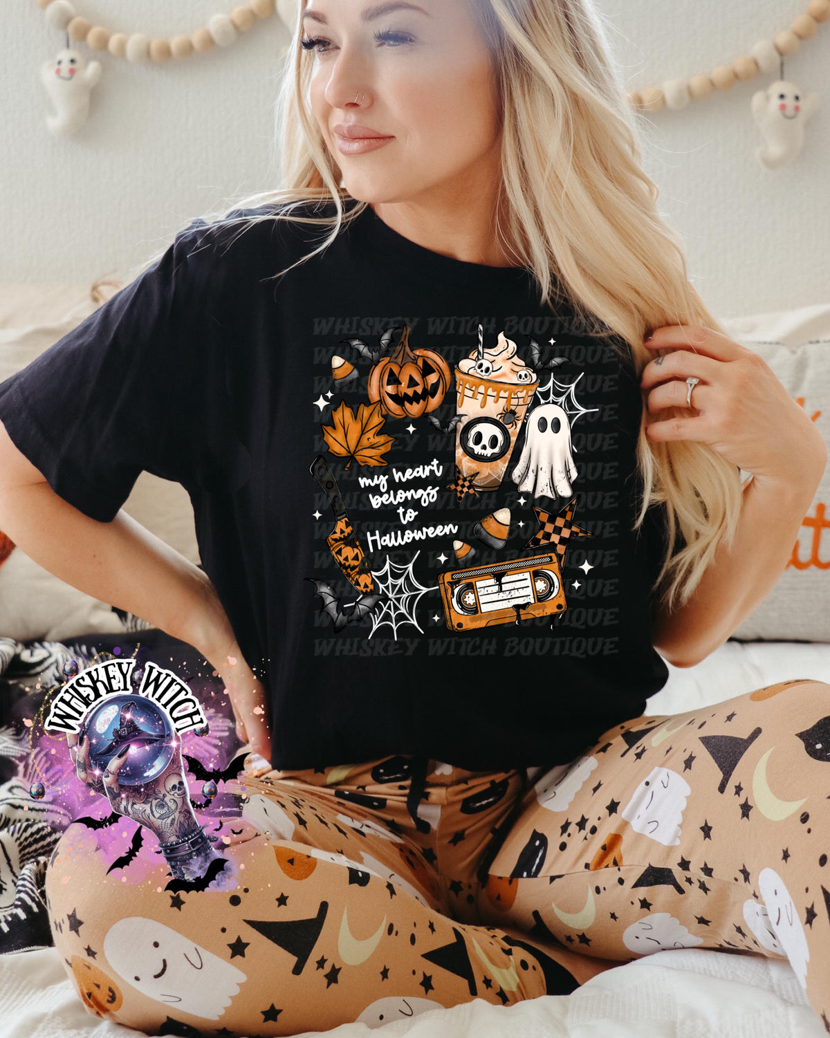 My Heart Belongs to Halloween T-Shirt: Witchy Retro Graphic Tee
