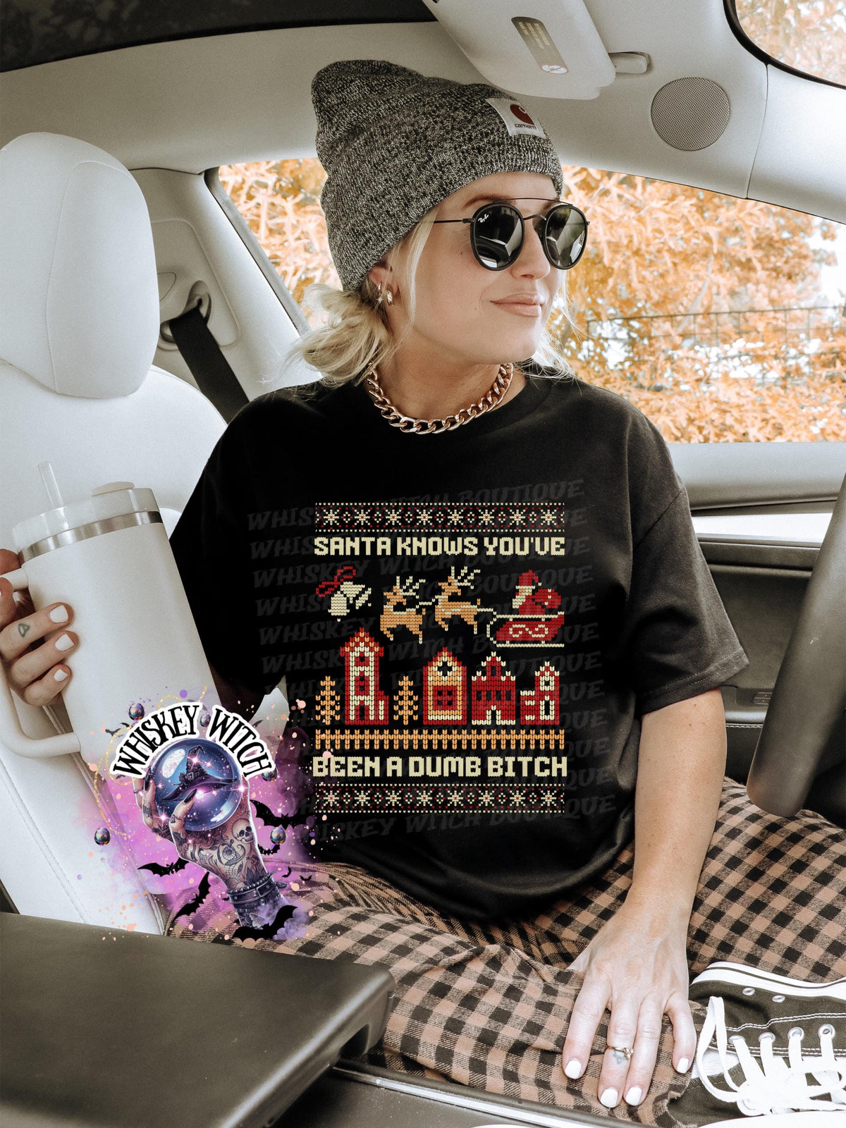 Santa Knows You’ve Been a Dumb B Christmas Shirt | Funny Ugly Sweater Sweatshirt | Adult Holiday Humor Tee | present and gift ideas