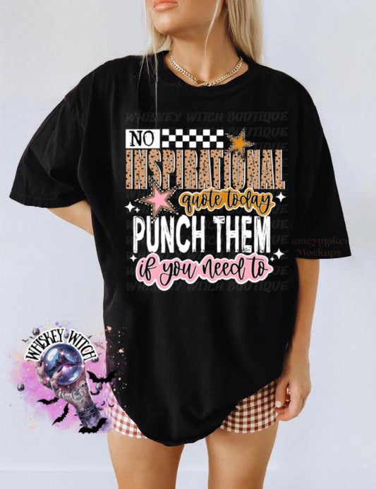 No Inspirational Quote Today, Sarcastic Unisex shirt, Sweatshirt, Unisex Graphic Pullover