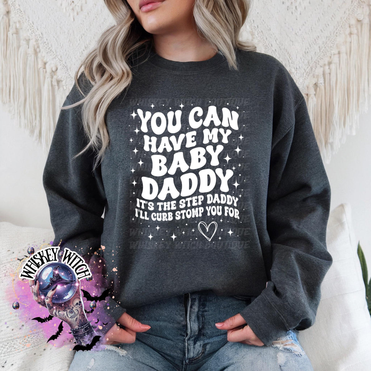 Funny Sarcastic Wavy Text Baby Daddy, Step Daddy Shirt, Mom humor