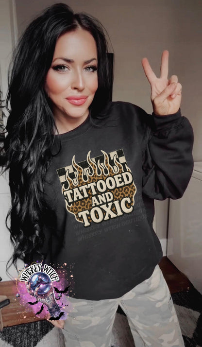 Tattooed and Toxic Leopard Print Shirt, Alternative Graphic Tee, Unisex T-Shirt