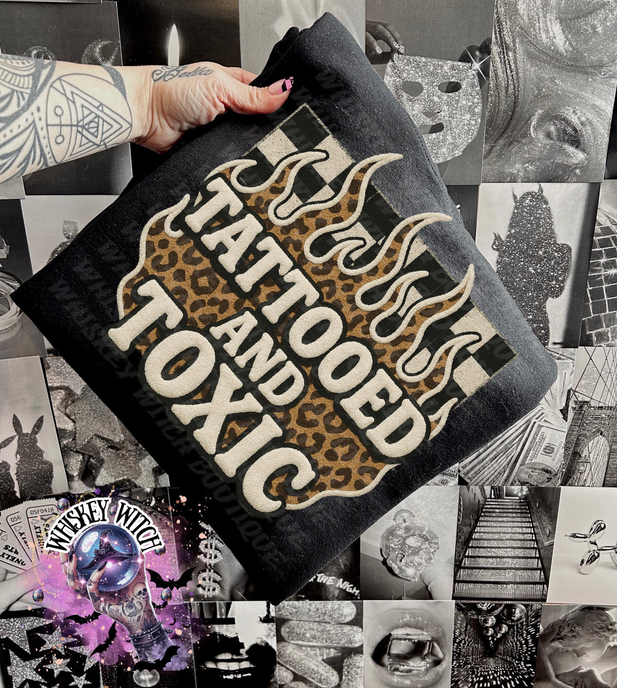 Tattooed and Toxic Leopard Print Shirt, Alternative Graphic Tee, Unisex T-Shirt
