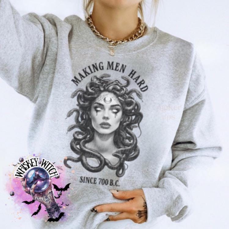 Unisex Medusa Funny Graphic Tee, Greek Mythology Gorgon Shirt, Gothic Witchy Adult Humor