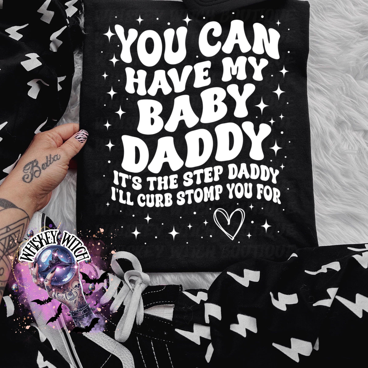 Funny Sarcastic Wavy Text Baby Daddy, Step Daddy Shirt, Mom humor