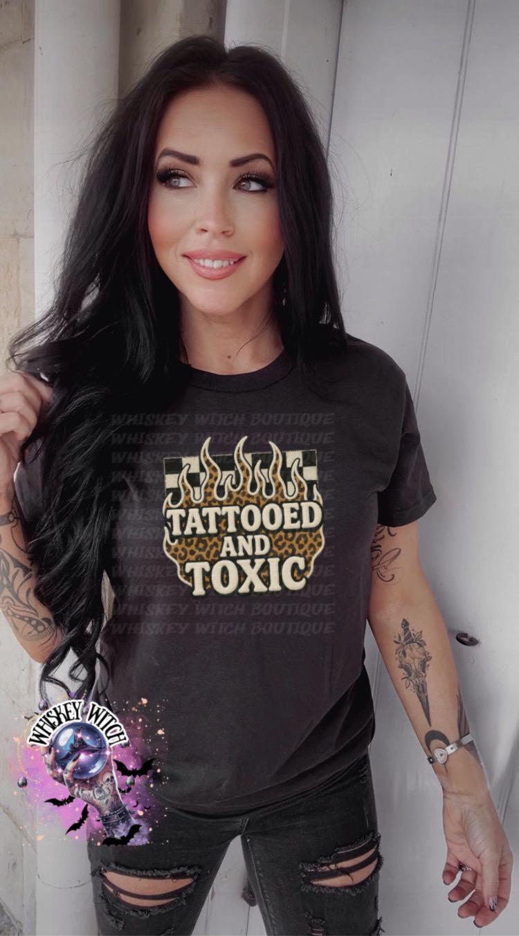 Tattooed and Toxic Leopard Print Shirt, Alternative Graphic Tee, Unisex T-Shirt