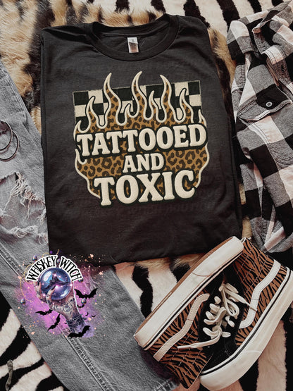 Tattooed and Toxic Leopard Print Shirt, Alternative Graphic Tee, Unisex T-Shirt
