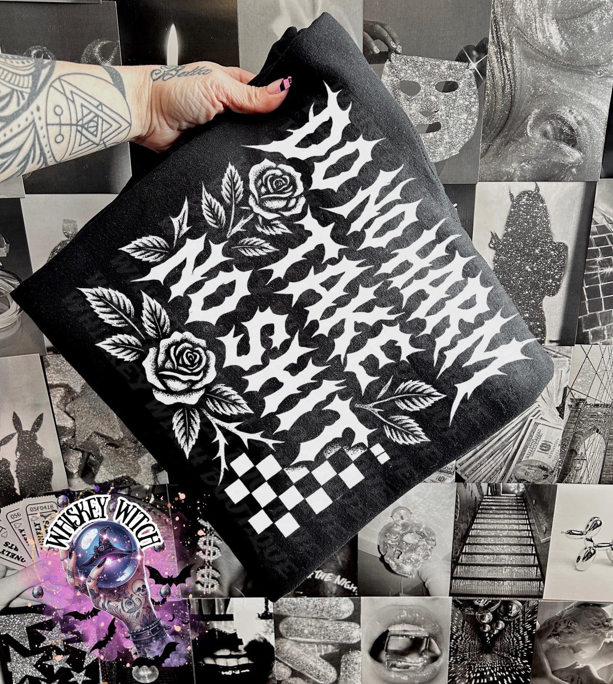 Do No Harm Take No Shit Graphic T-Shirt, Rose Goth Tee, Unisex Cotton Shirt, witchy alternative shirt