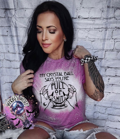 Bleached Witch T-Shirt – Crystal Ball Graphic Tee, Witchcore Top