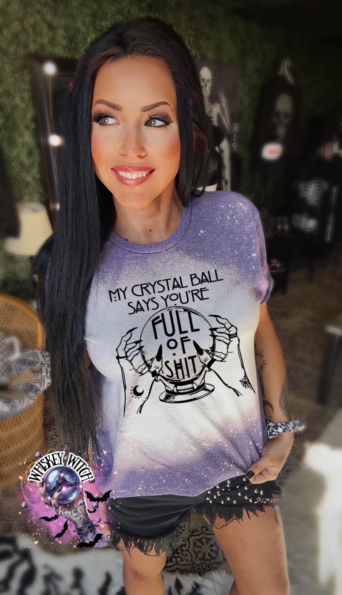 Bleached Witch T-Shirt – Crystal Ball Graphic Tee, Witchcore Top