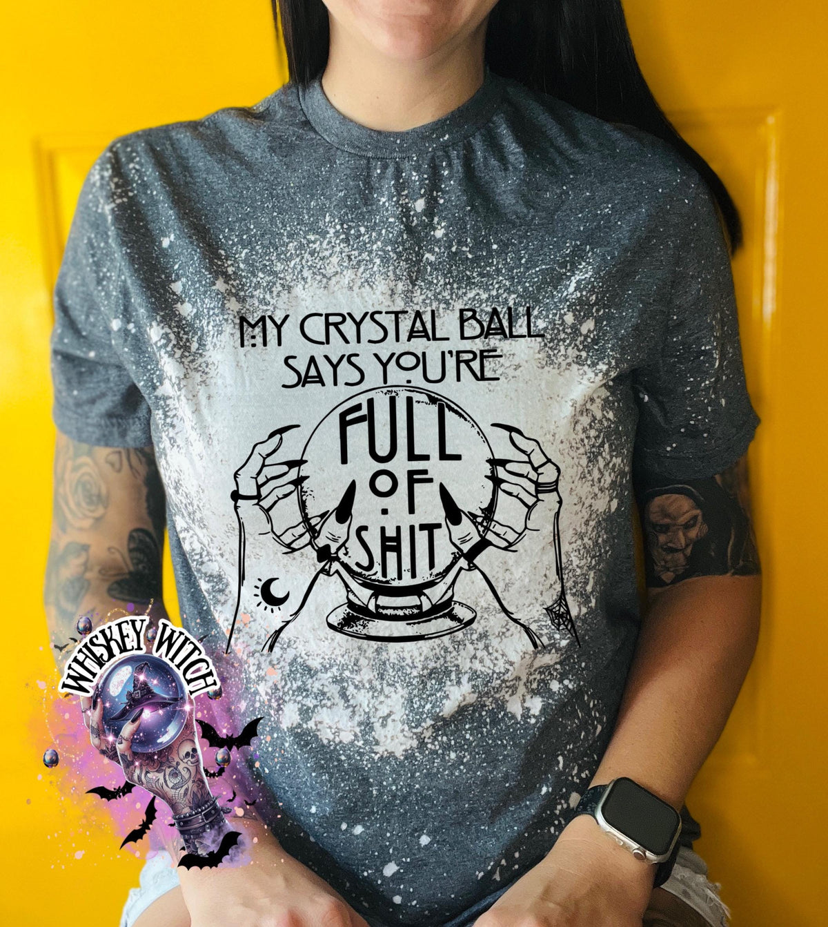 Bleached Witch T-Shirt – Crystal Ball Graphic Tee, Witchcore Top
