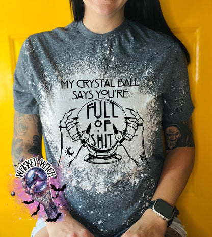 Bleached Witch T-Shirt – Crystal Ball Graphic Tee, Witchcore Top