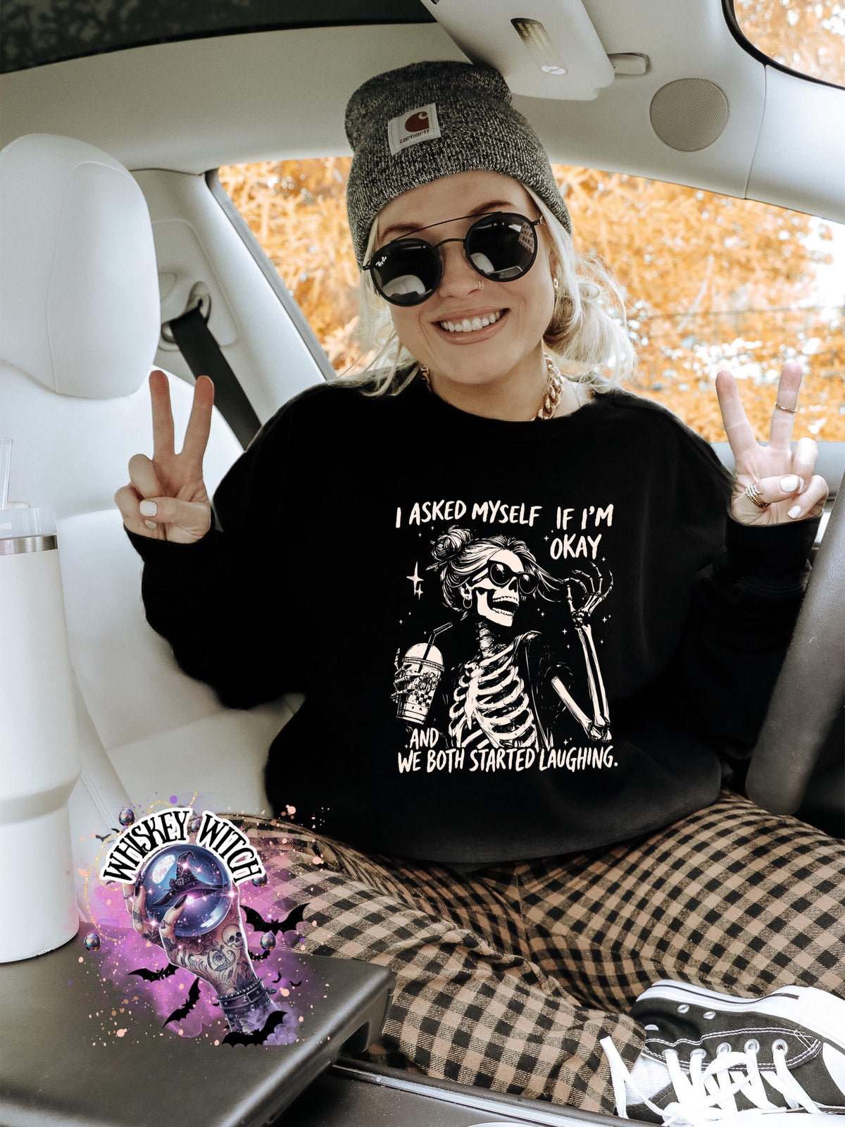 Funny Skeleton Graphic Tee, Dark Humor Witchy T-Shirt