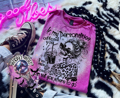 Bleached Skeleton Girl Coffee Shirt, Sarcastic Graphic Tee