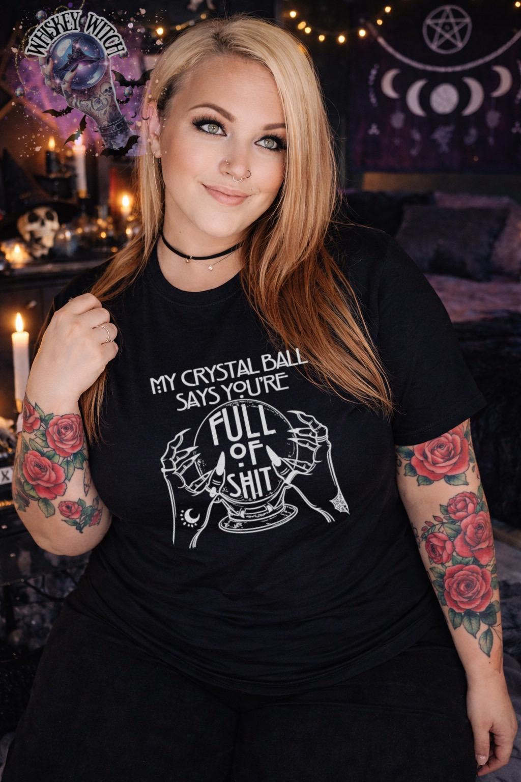 Crystal Ball Witch T-Shirt – Funny Sarcastic Graphic Tee