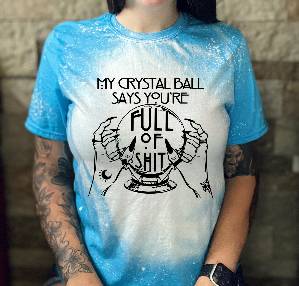 Bleached Witch T-Shirt – Crystal Ball Graphic Tee, Witchcore Top
