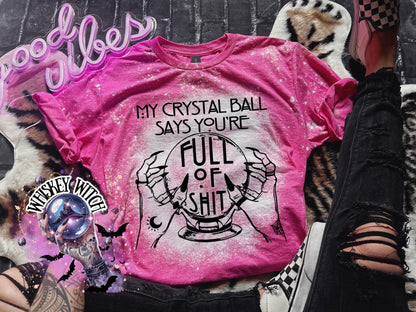 Bleached Witch T-Shirt – Crystal Ball Graphic Tee, Witchcore Top