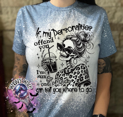 Bleached Skeleton Girl Coffee Shirt, Sarcastic Graphic Tee