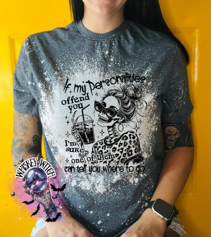 Bleached Skeleton Girl Coffee Shirt, Sarcastic Graphic Tee