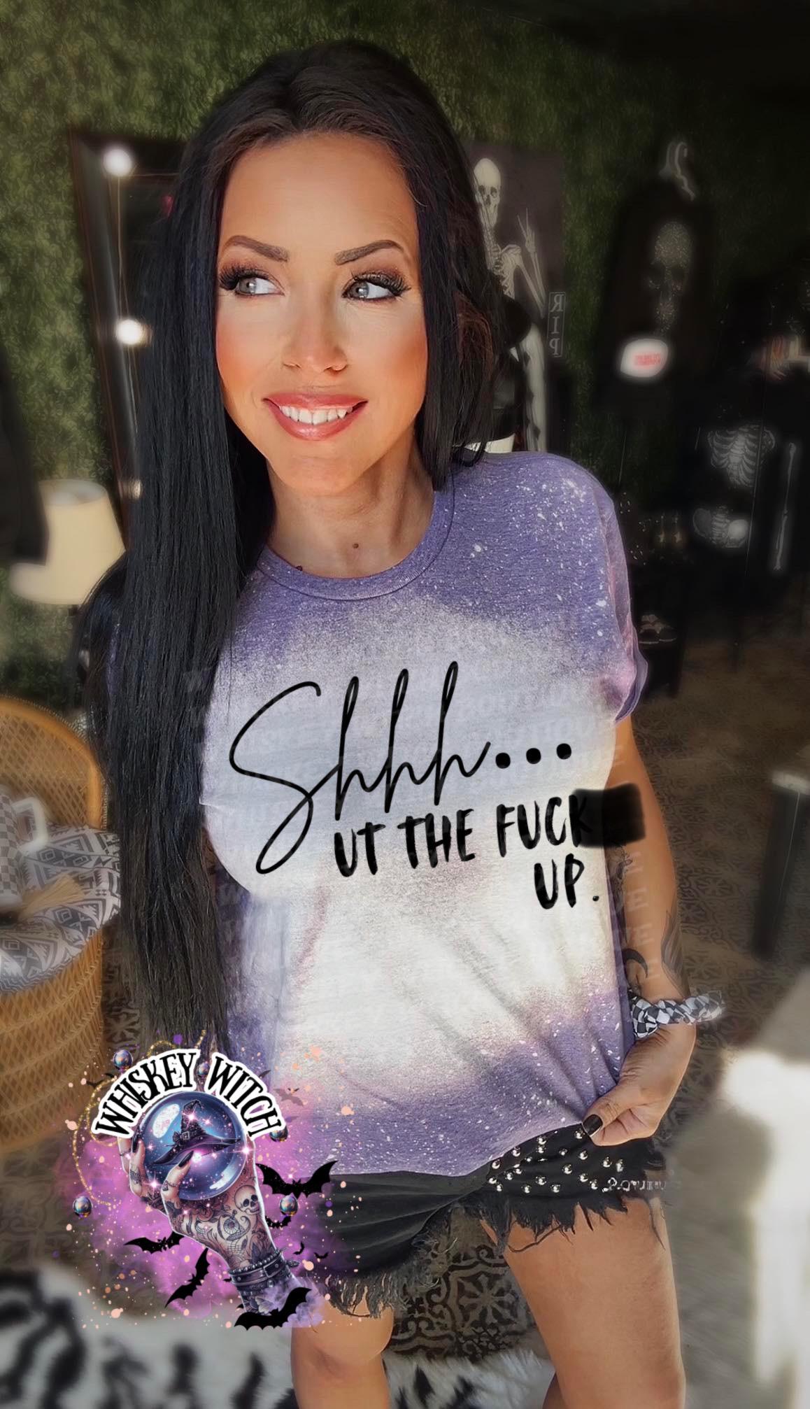 Shut the F*ck Up Shirt, Funny Bleached Pink Tee, Sassy Introvert Graphic T Shirt