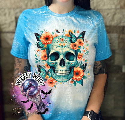 Turquoise Skull Gothic T Shirt