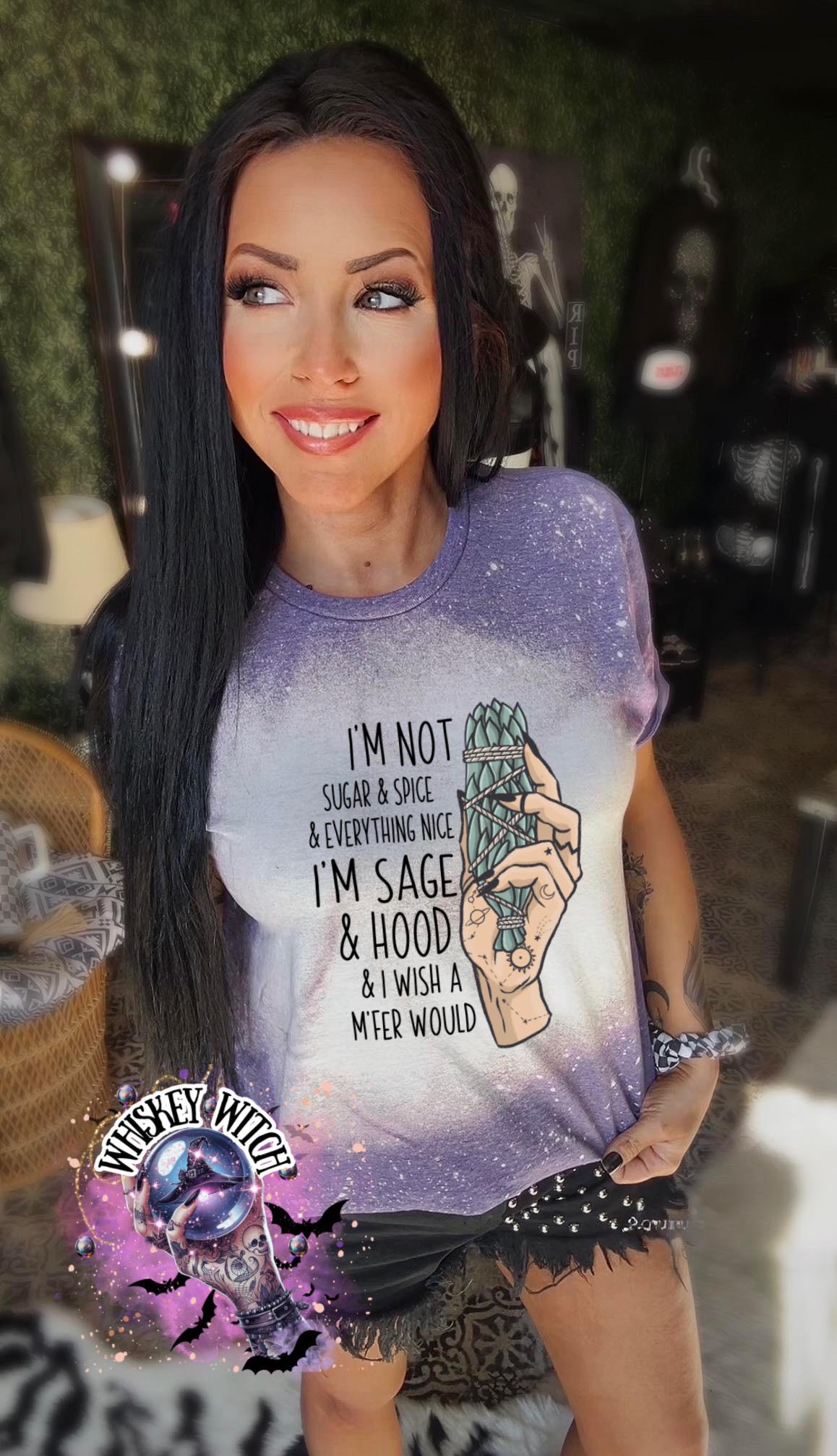 Bleached shirt Sage and Hood witchy shirt | sassy | unisex | bleached | vintage | retro | distressed | custom | funny | gift best seller