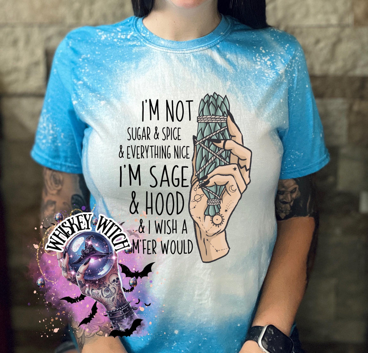 Bleached shirt Sage and Hood witchy shirt | sassy | unisex | bleached | vintage | retro | distressed | custom | funny | gift best seller