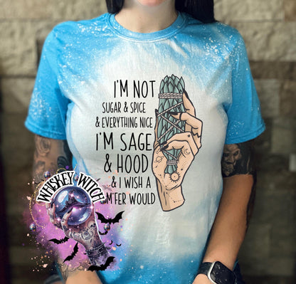 Bleached shirt Sage and Hood witchy shirt | sassy | unisex | bleached | vintage | retro | distressed | custom | funny | gift best seller