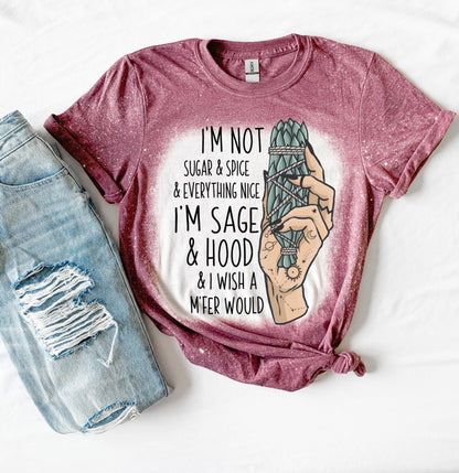 Bleached shirt Sage and Hood witchy shirt | sassy | unisex | bleached | vintage | retro | distressed | custom | funny | gift best seller